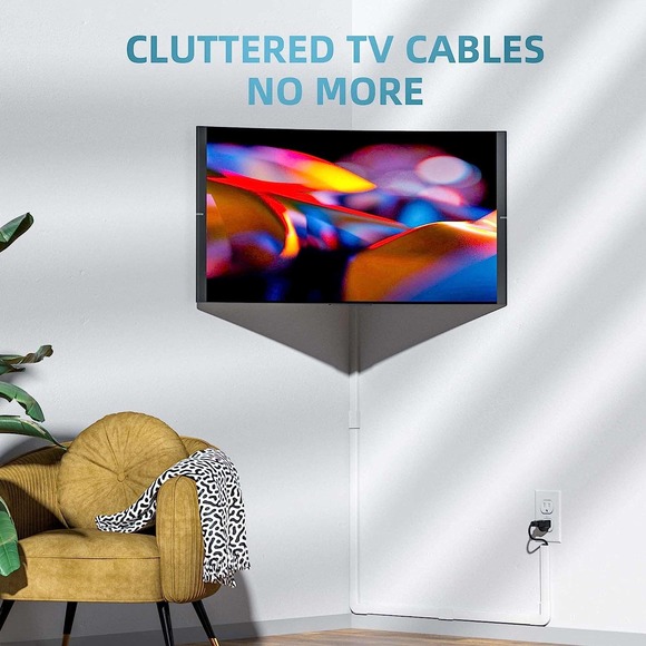 Delamu Cord Cover Kit, 157in Cable Cover Channel, Paintable Cord Concealer - Picture 7 of 11